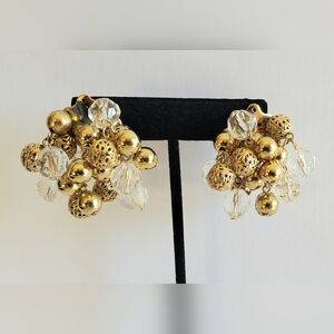 Vtg. 50s Chunky Bubbles Earrings